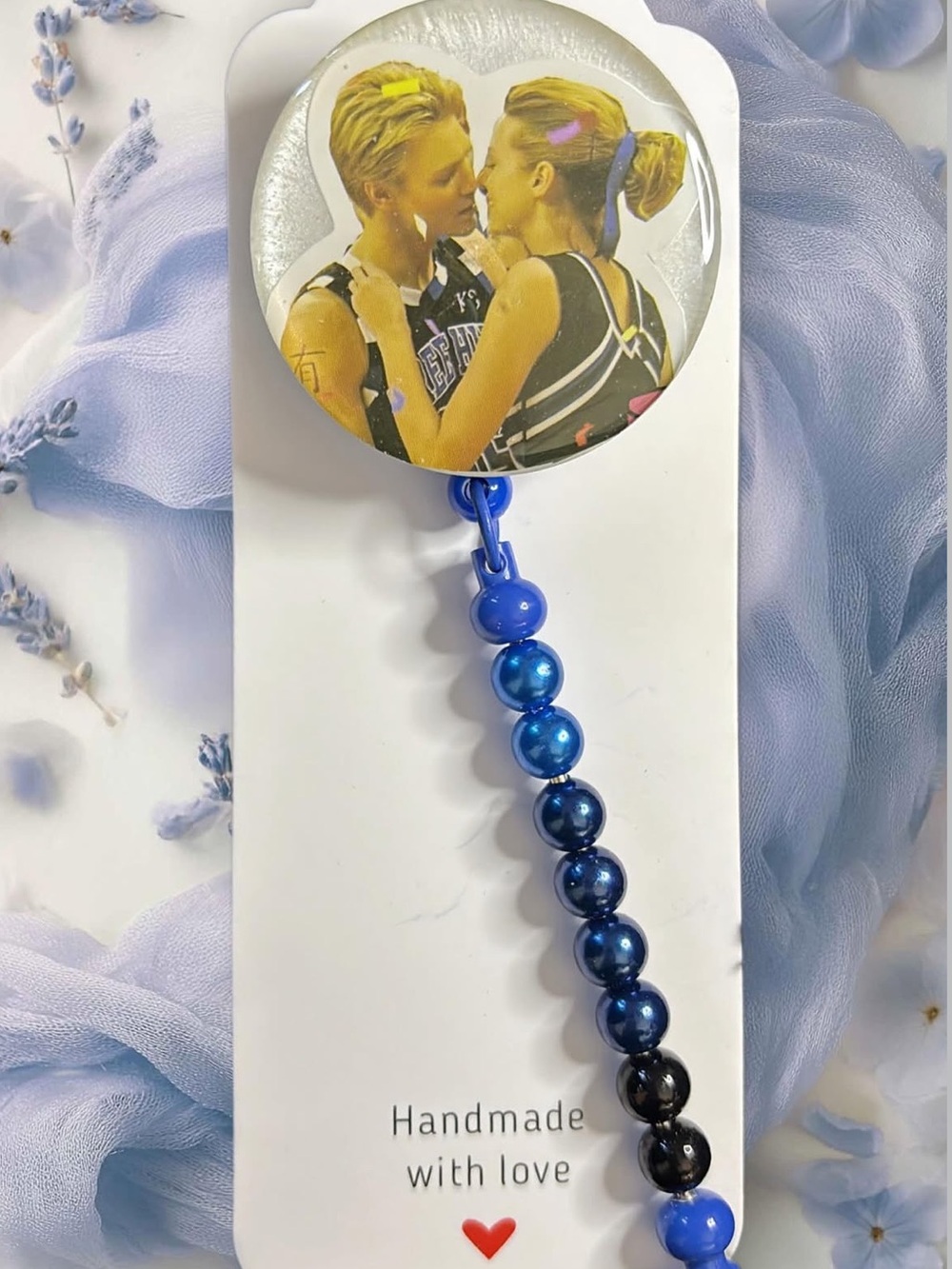 Handmade Blue Beaded Chain One Tree Hill Badge Reel - Leyton